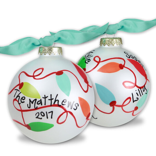 Christmas Lights Glass Ornament
